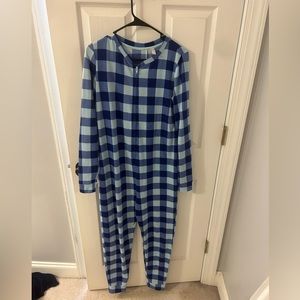 Blue checkered onesie